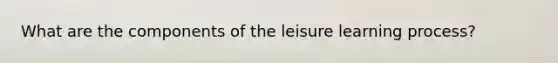 What are the components of the leisure learning process?