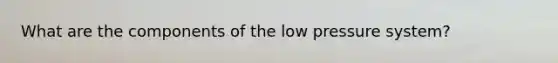 What are the components of the low pressure system?