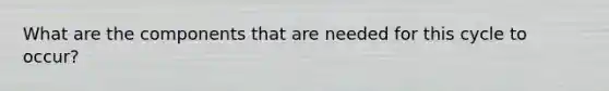 What are the components that are needed for this cycle to occur?