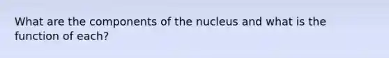 What are the components of the nucleus and what is the function of each?