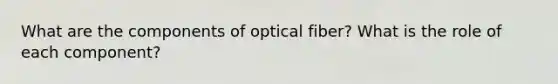 What are the components of optical fiber? What is the role of each component?