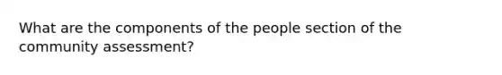 What are the components of the people section of the community assessment?