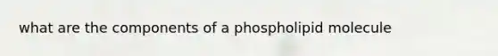 what are the components of a phospholipid molecule