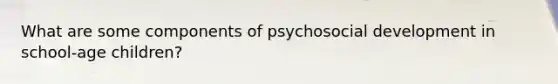 What are some components of psychosocial development in school-age children?