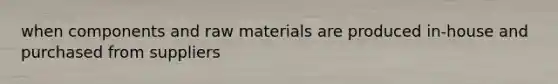 when components and raw materials are produced in-house and purchased from suppliers