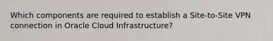 Which components are required to establish a Site-to-Site VPN connection in Oracle Cloud Infrastructure?