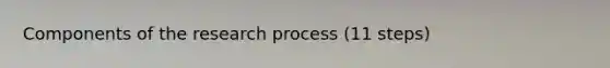 Components of the research process (11 steps)