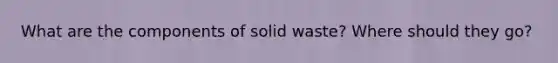 What are the components of solid waste? Where should they go?