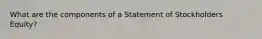 What are the components of a Statement of Stockholders Equity?