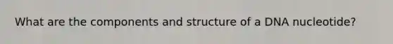 What are the components and structure of a DNA nucleotide?