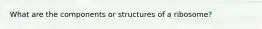 What are the components or structures of a ribosome?
