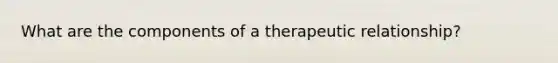 What are the components of a therapeutic relationship?