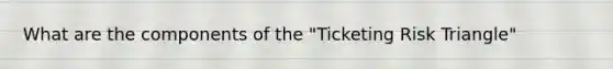 What are the components of the "Ticketing Risk Triangle"