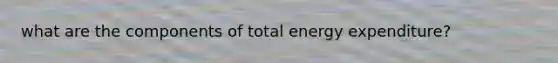 what are the components of total energy expenditure?