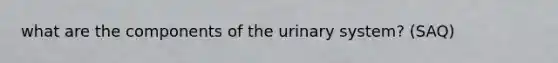 what are the components of the urinary system? (SAQ)