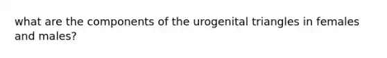 what are the components of the urogenital triangles in females and males?