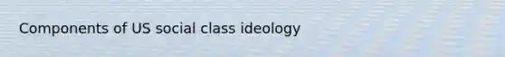 Components of US social class ideology