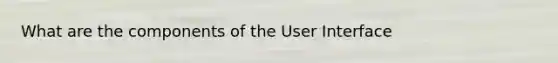 What are the components of the User Interface