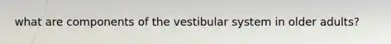 what are components of the vestibular system in older adults?