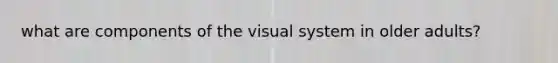 what are components of the visual system in older adults?