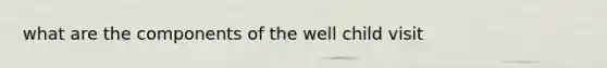 what are the components of the well child visit