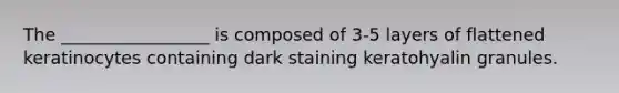 The _________________ is composed of 3-5 layers of flattened keratinocytes containing dark staining keratohyalin granules.