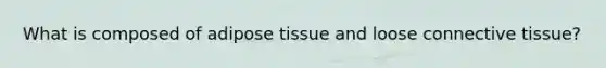 What is composed of adipose tissue and loose <a href='https://www.questionai.com/knowledge/kYDr0DHyc8-connective-tissue' class='anchor-knowledge'>connective tissue</a>?