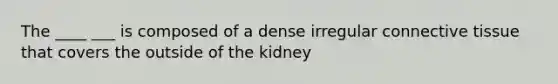 The ____ ___ is composed of a dense irregular connective tissue that covers the outside of the kidney