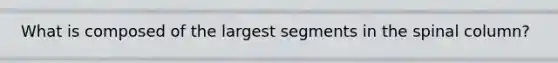 What is composed of the largest segments in the spinal column?