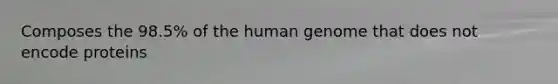 Composes the 98.5% of the human genome that does not encode proteins