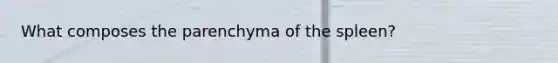 What composes the parenchyma of the spleen?