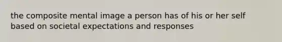 the composite mental image a person has of his or her self based on societal expectations and responses