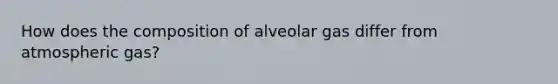 How does the composition of alveolar gas differ from atmospheric gas?