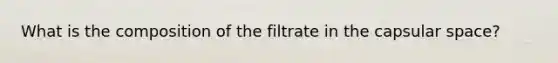 What is the composition of the filtrate in the capsular space?