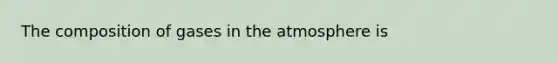 The composition of gases in the atmosphere is