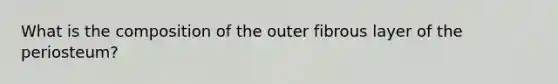 What is the composition of the outer fibrous layer of the periosteum?