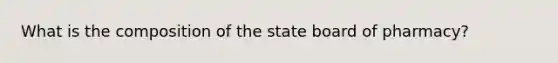 What is the composition of the state board of pharmacy?