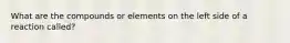 What are the compounds or elements on the left side of a reaction called?