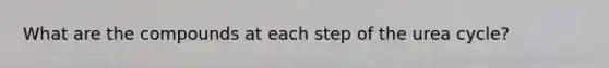 What are the compounds at each step of the urea cycle?