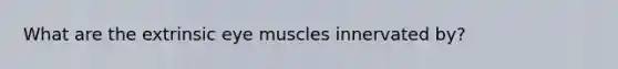 What are the extrinsic eye muscles innervated by?