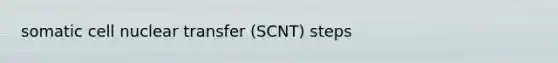 somatic cell nuclear transfer (SCNT) steps