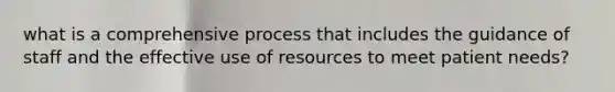 what is a comprehensive process that includes the guidance of staff and the effective use of resources to meet patient needs?