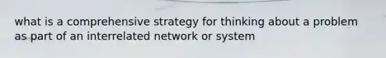 what is a comprehensive strategy for thinking about a problem as part of an interrelated network or system