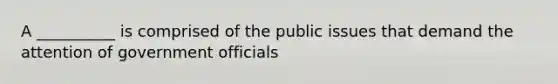 A __________ is comprised of the public issues that demand the attention of government officials