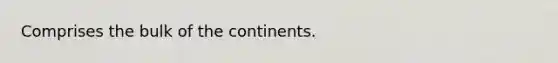 Comprises the bulk of the continents.