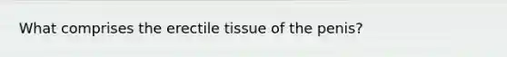 What comprises the erectile tissue of the penis?