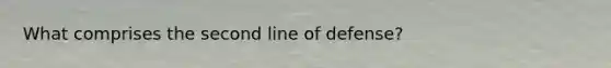 What comprises the second line of defense?