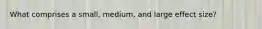 What comprises a small, medium, and large effect size?