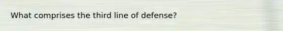 What comprises the third line of defense?