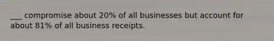 ___ compromise about 20% of all businesses but account for about 81% of all business receipts.